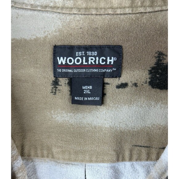 Woolrich Geese Chamois Flannel Button Down Shirt Men’s Sz 2XL Trees Goose - Picture 7 of 8